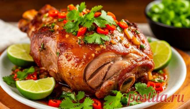 Рулька по-мексикански с чили и лаймом