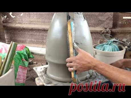 Vaso vietnamita. como fazer vaso grande de cimento. vaso vietnamita. cement craft ideas