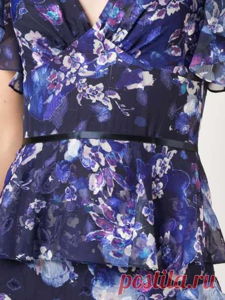 Marchesa Notte платье с цветочным принтом и оборками -50%- купить в интернет магазине в Москве | Цены, Фото.