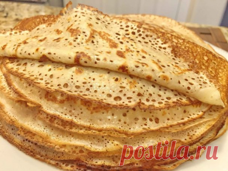 Эти ажурные блинчики получаются очень вкусными, тонкими, нежными. 
Даже если вы никогда не пекли блины, по этому рецепту они получаются у всех!