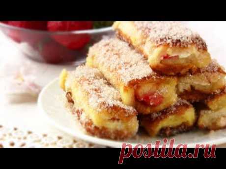 СЛАДКИЕ ГРЕНКИ-РУЛЕТИКИ   По - &quot;ФРАНЦУЗСКИ&quot; С КЛУБНИКОЙ