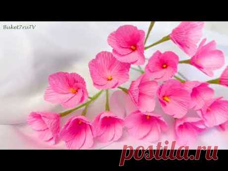 Маленькие цветы из остатков гофрированной бумаги. Простой способ. diy paper flowers