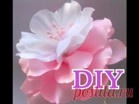 Цветок Канзаши Мастер Класс Своими Руками Flower Кanzashi Hand Made - нежный бело- розовый цветок) - YouTube