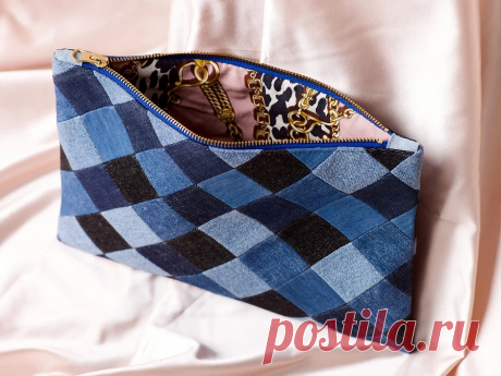 Джинсовый апсайклинг: клатч в стиле пэчворк — Мастер-классы на BurdaStyle.ru