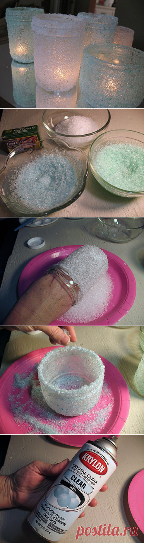 Подсвечник из банки и морской соли