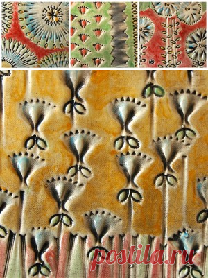 Tiles imprinted with pasta