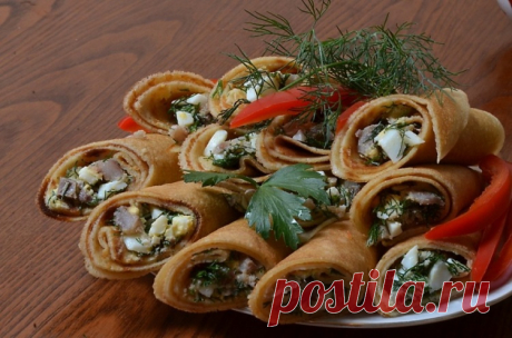 Блины с селедкой / Простые рецепты