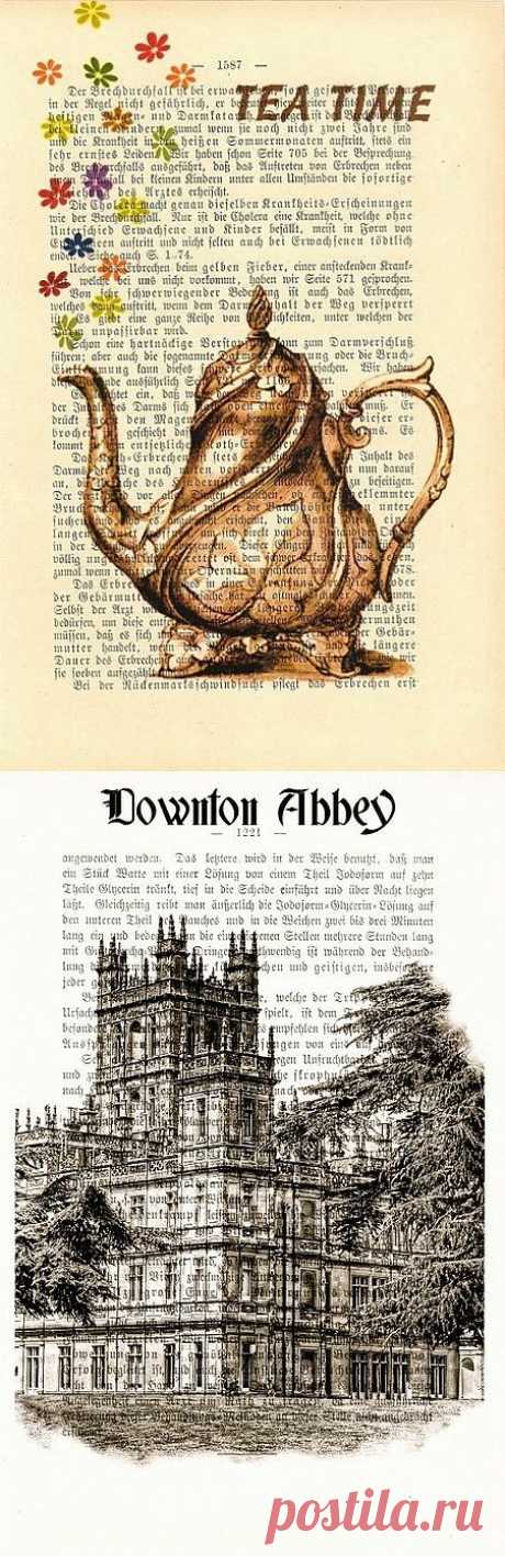 УКРАШЕНИЕ ИНТЕРЬЕРА ПРИНТАМИ НА КНИЖНЫХ СТРАНИЦАХ.  (нашла Панамочка)