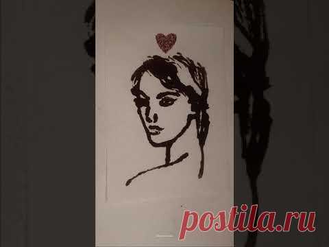 Нарисовала портрет девушки. Кофейные рисунки. - YouTube
