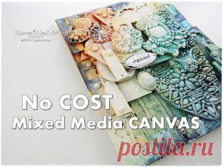 BUDGET Mixed Media JUNK Canvas Tutorial ♡ Maremi's Small Art ♡