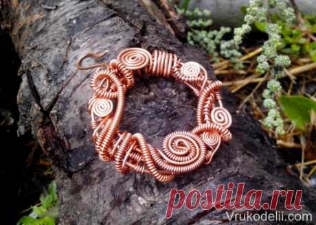 Седный кулон из плетеной проволоки / Wire Wrap / В рукоделии