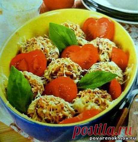 Запеченные шампиньоны - Рецепты закусок - Закуски - ПОВАРЕНОК