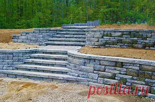 Идеи подпорных стенок на участках с уклоном