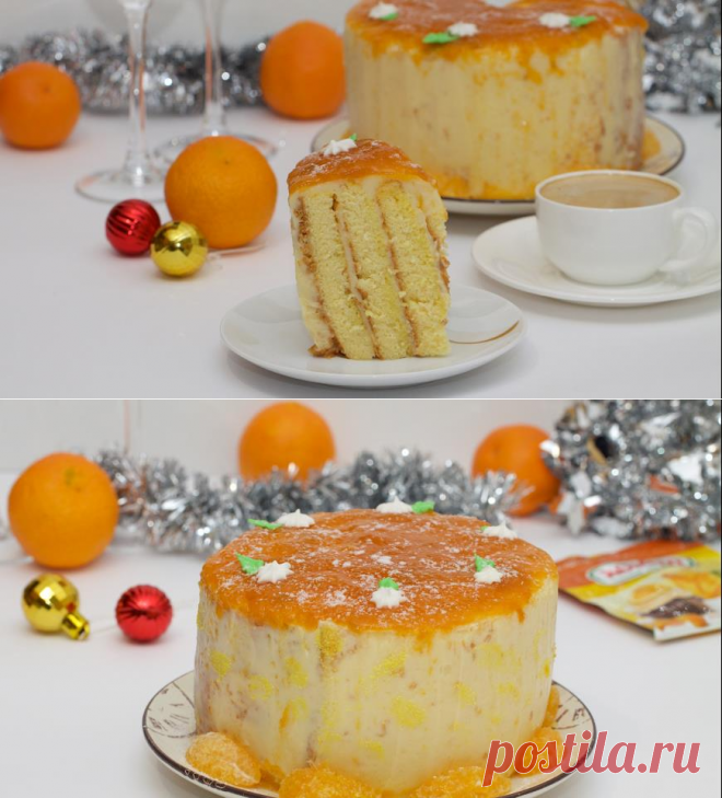 Торт-рулет с цитрусовой ноткой.