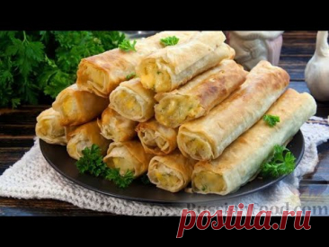 Хрустящие, румяные. ТРУБОЧКИ ИЗ ЛАВАША С КАРТОШКОЙ И СЫРОМ
