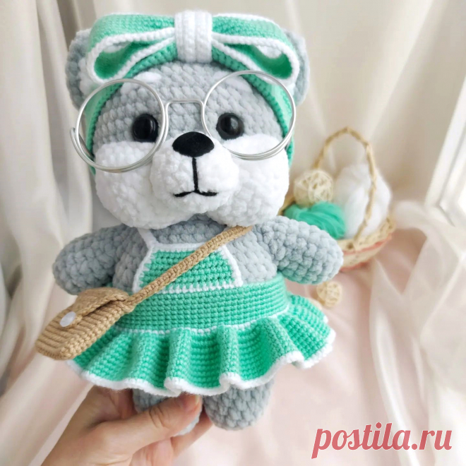 PDF Собачка Сиба Ину Лалафанфан крючком. FREE crochet pattern; Аmigurumi animal patterns. Амигуруми схемы и описания на русском. Вязаные игрушки и поделки своими руками #amimore - плюшевая собака из ТикТока, пёс, собачка Lalafanfan из плюшевой пряжи, щенок, пёсик.