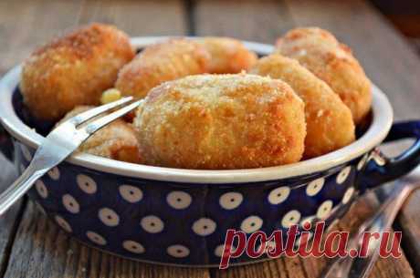 Как приготовить картофельные крокеты с сыром и грибами в духовке - рецепт, ингридиенты и фотографии