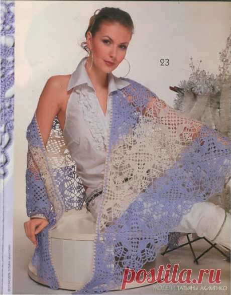 Кира схема вязания крючком: шаль