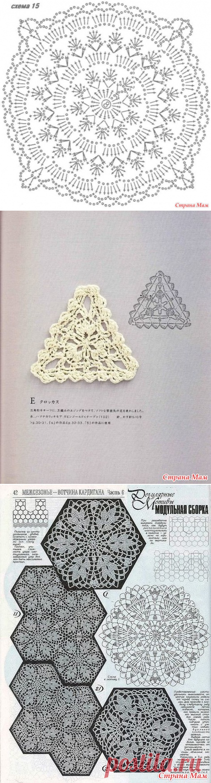 Коллекция ажурных схем крючком в вашу копилочку от Вдохновелкиной) - Вязание - Страна Мам