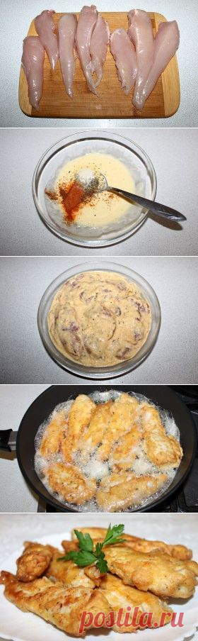 Сочные куриные грудки в кляре