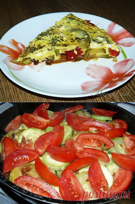 Омлет с помидорами и кабачками