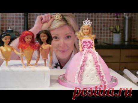 How To Make A Barbie Doll / Princess Cake with icing - Cake Craft World Video 9