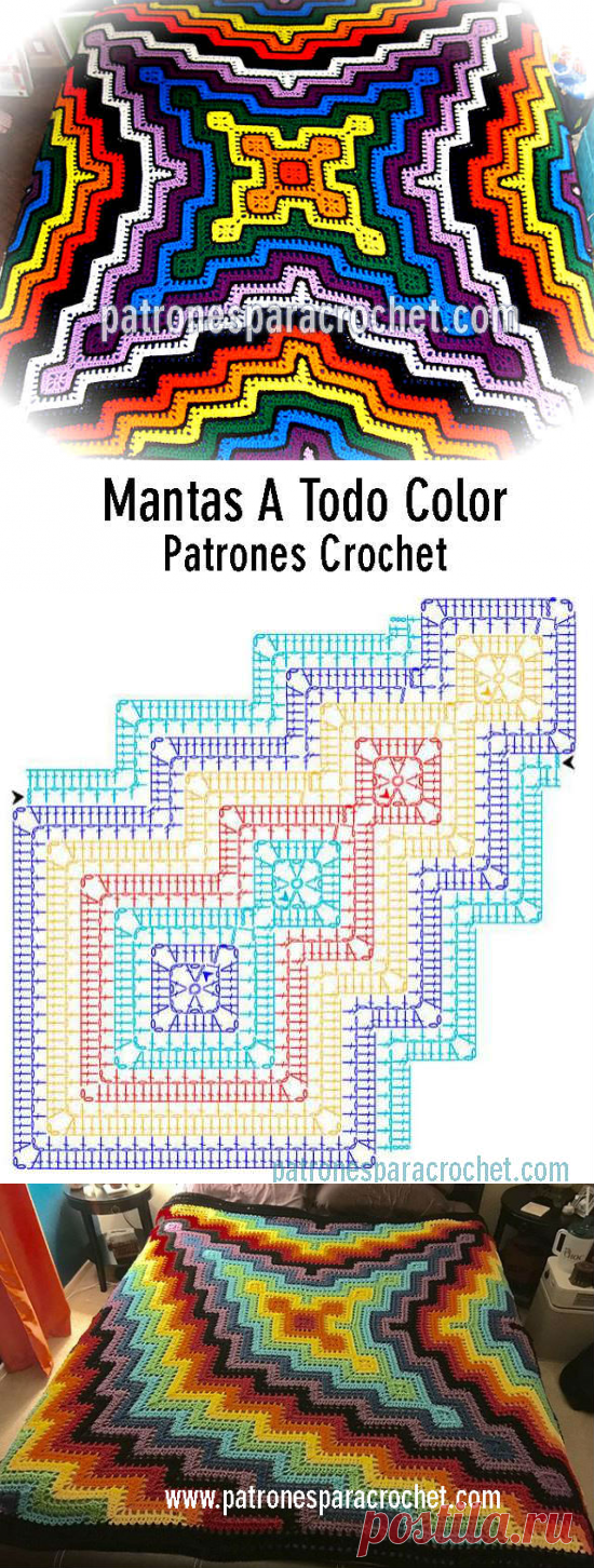 Patrones de mantas crochet / Paso a paso | Patrones para Crochet