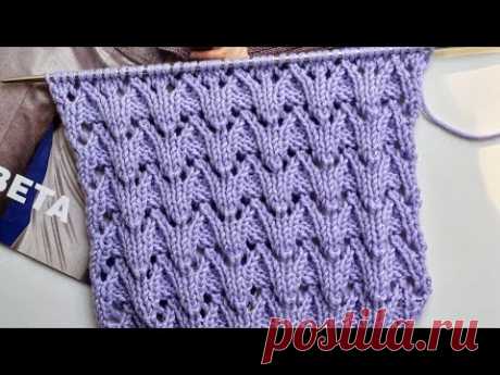 Симпатичный и несложный узор спицами🪻/ Схема узора/ Cute and easy knitting pattern