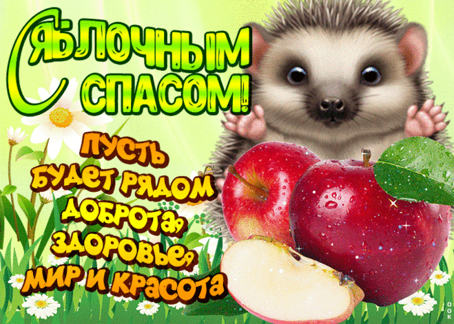 С Яблочным Спасом, друзья, поздравляю,
Светлых надежд и успехов желаю.
Достатка, урожая и терпения,
Благополучия и настроения.