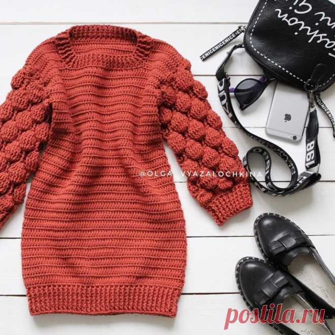 Плотный узор с пышными столбиками