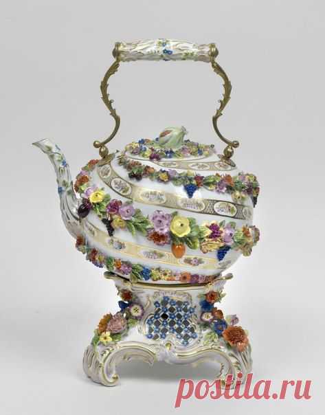 начало 19-го века, Чайник с нагревателем, фарфоровый, Meissen