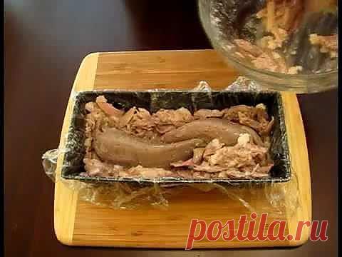 Домашняя ветчина из свиной рульки с языком.