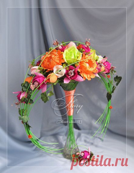 Каркас из ротанга - Брошь букет невесты Sflory