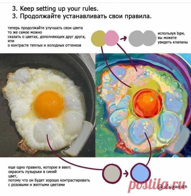 Рисуем яичницу. Цвет.