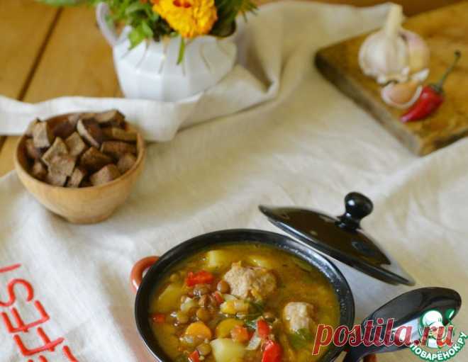 Итальянский суп с чечевицей, овощами и фрикадельками – кулинарный рецепт