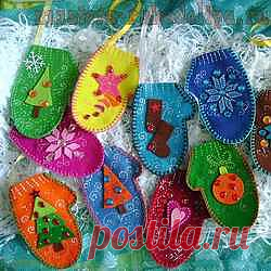 Мастера рукоделия - рукоделие для дома. Бесплатные мастер-классы, фото и видео уроки - Мастер-класс по шитью из фетра: Яркие варежки - упаковка для подарков