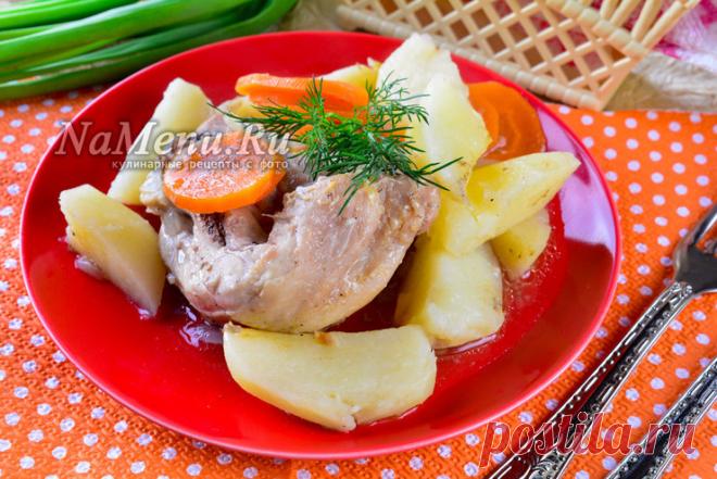 Курица с картошкой в банке в духовке, рецепт с фото