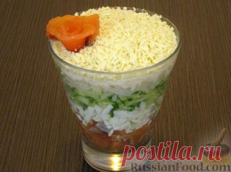 Нежный салат-коктейль с семгой на RussianFood.com