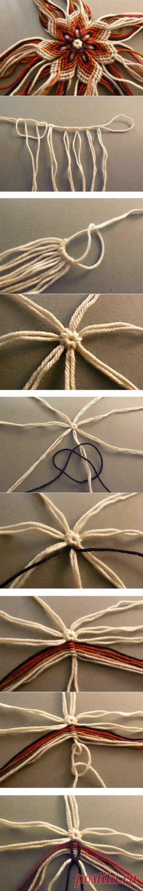 Цветок из пряжи — Сделай сам, идеи для творчества - DIY Ideas