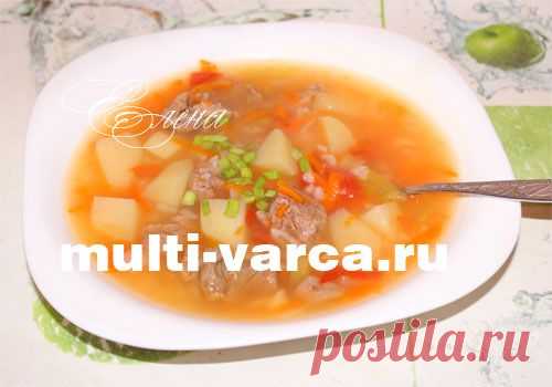 Суп с картошкой рисом и помидорами в мультиварке