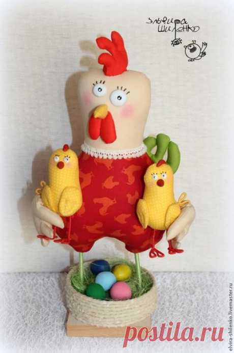 Мастер-класс: 'Пасхальная Курочка с Цыплятами' +выкройка - Пасха