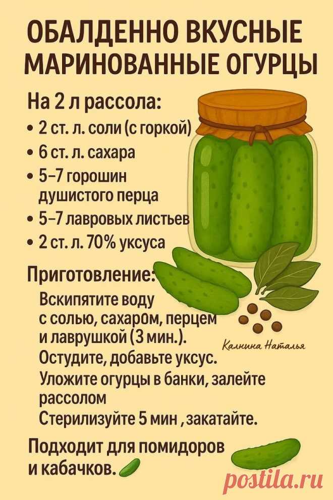 Обалденно вкусные маринованные огурцы