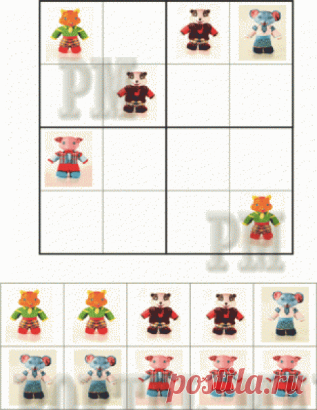 Судоку для малышей &quot;Магура&quot; - красочный и забавный судоку, в котором ребенок будет играть с забавными мягкими игрушками.