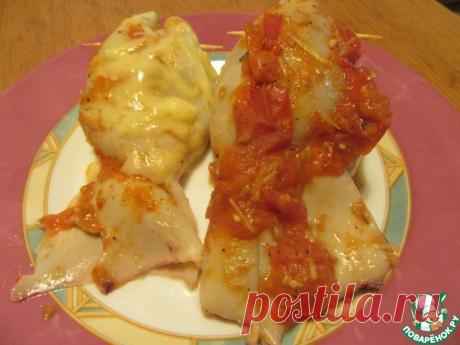 Кальмары, фаршированные грибами и картофелем Кулинарный рецепт