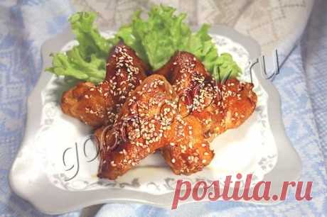 Крылышки в медово-соевом маринаде, рецепт приготовления