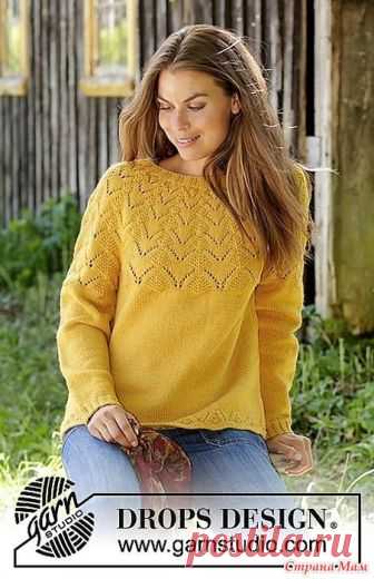 Джемпер Golden Fairy. Спицы. Размеры: S - M - L - XL - XXL - XXXL  Вам потребуется: пряжа DROPS LIMA от Garnstudio 550-600-650-700-800-850 гр. цвет 2923, золото;