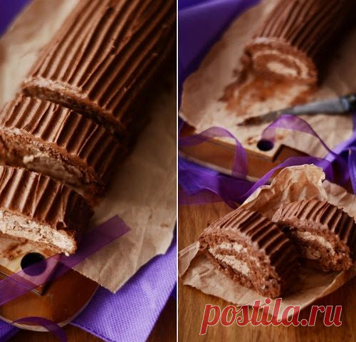 Шоколадный бисквитный рулет