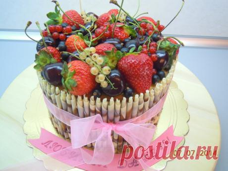 Украшение тортов кремом,шоколадом, фруктами - Сообщество «Кондитерская» - Babyblog.ru - стр. 155