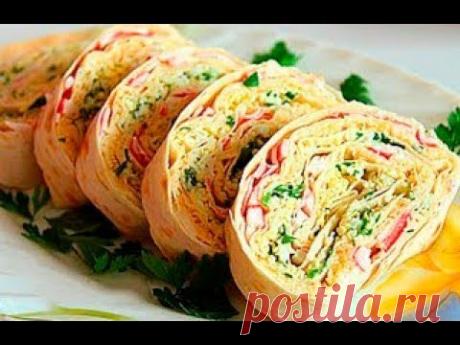 Готовим лаваш с начинкой.