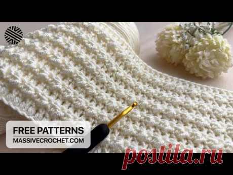 SUPER EASY & UNUSUAL Crochet Pattern for Beginners!⚡️❤️ Crochet Stitch for Baby Blanket & Bag